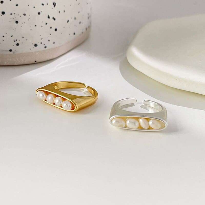 Freshwater Pearl Geometry Index Finger Ring Rings Gifting By Julia M