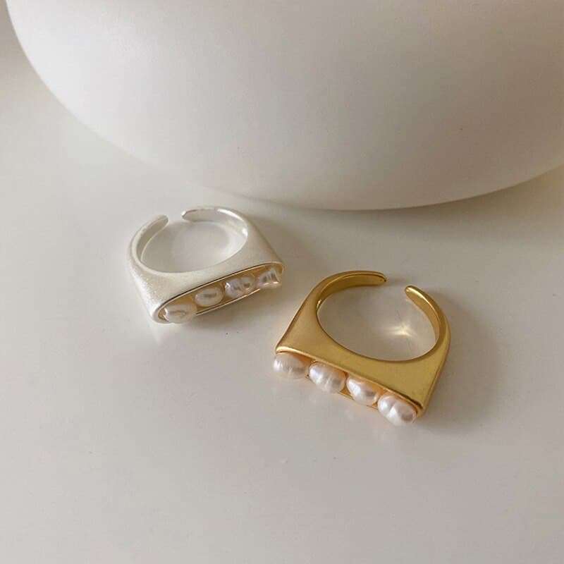 Freshwater Pearl Geometry Index Finger Ring Rings Gifting By Julia M