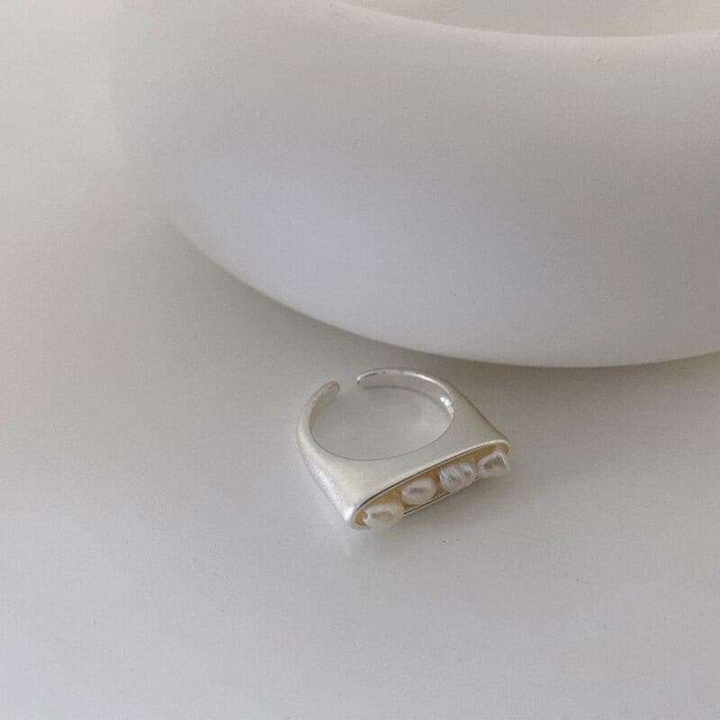 Freshwater Pearl Geometry Index Finger Ring Rings Gifting By Julia M Resizable Ring 1 China