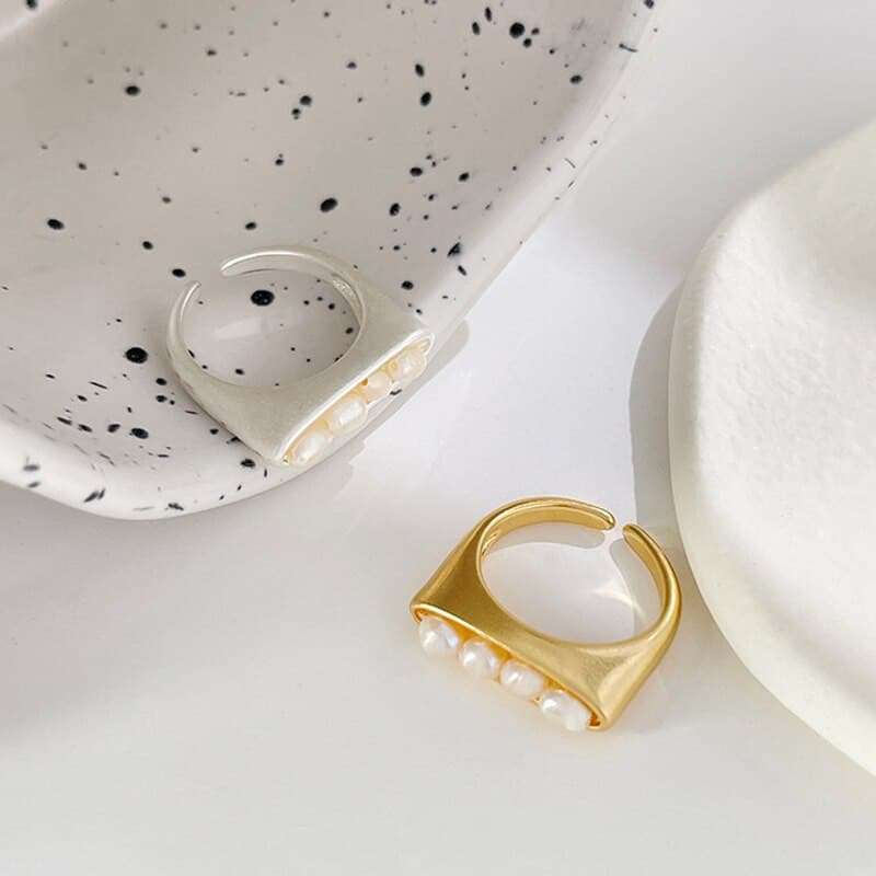 Freshwater Pearl Geometry Index Finger Ring Rings Gifting By Julia M