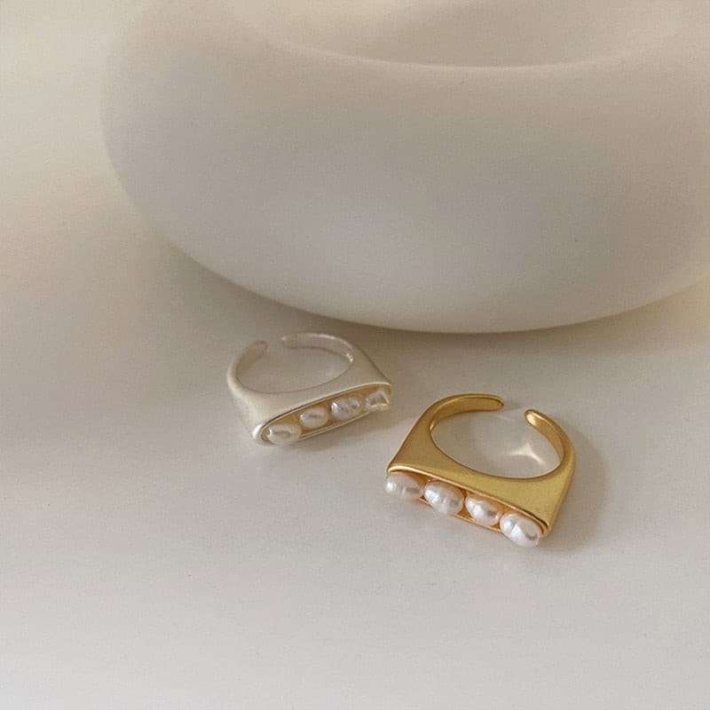 Freshwater Pearl Geometry Index Finger Ring Rings Gifting By Julia M
