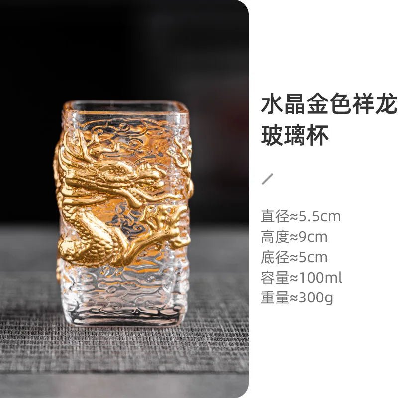 Glass teacups, golden dragon cups, heat-resistant glass master cups, single creative tea cups, and high-grade beer cups. Gifting By Julia M 2 101-200ml