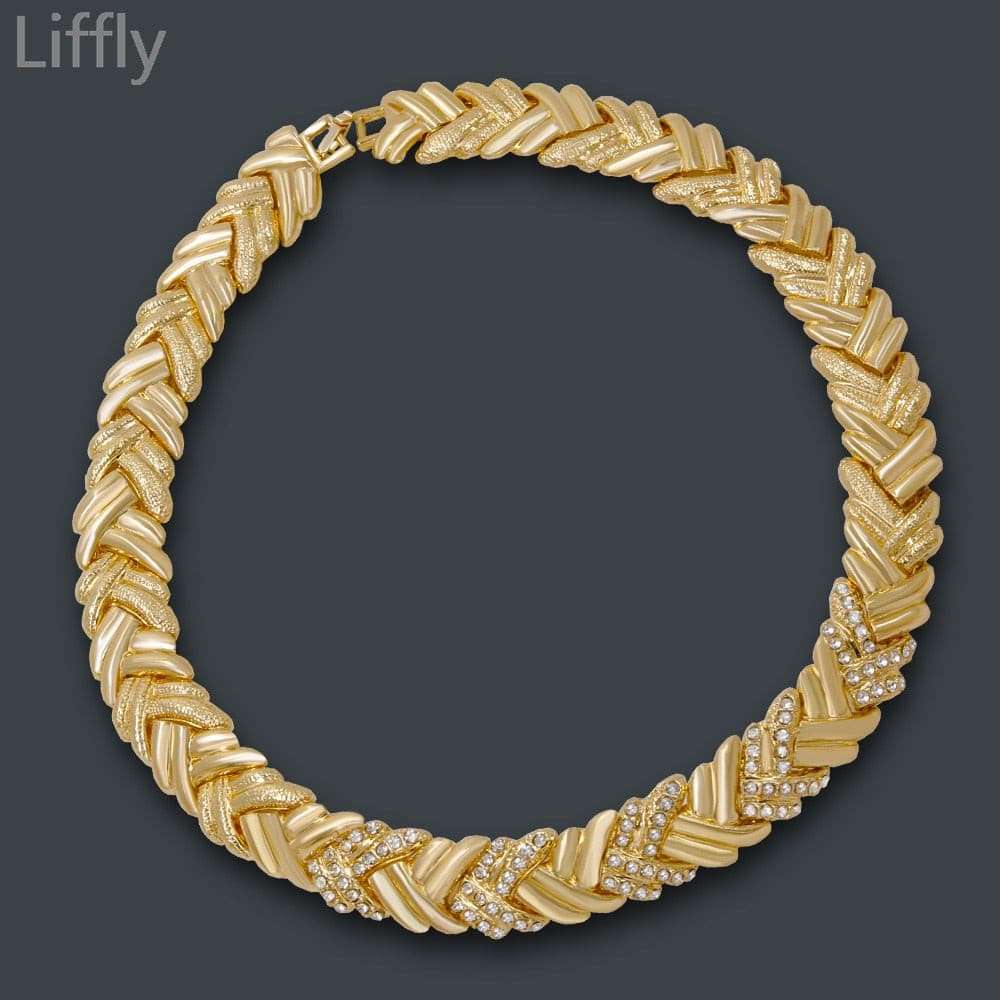 Gold Crystal Necklace Bracelet Set Necklace Bracelet Set Gifting By Julia M