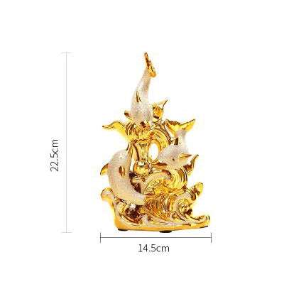 Gold Dolphin Figurines - A touch of European Elegance Decor gifting by julia m