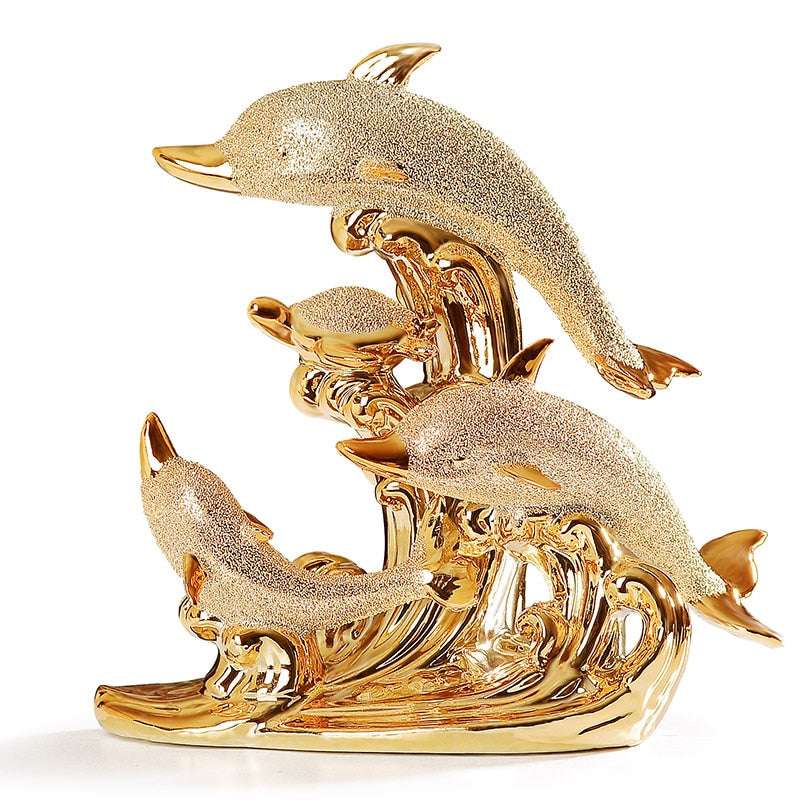 Gold Dolphin Figurines - A touch of European Elegance Decor gifting by julia m