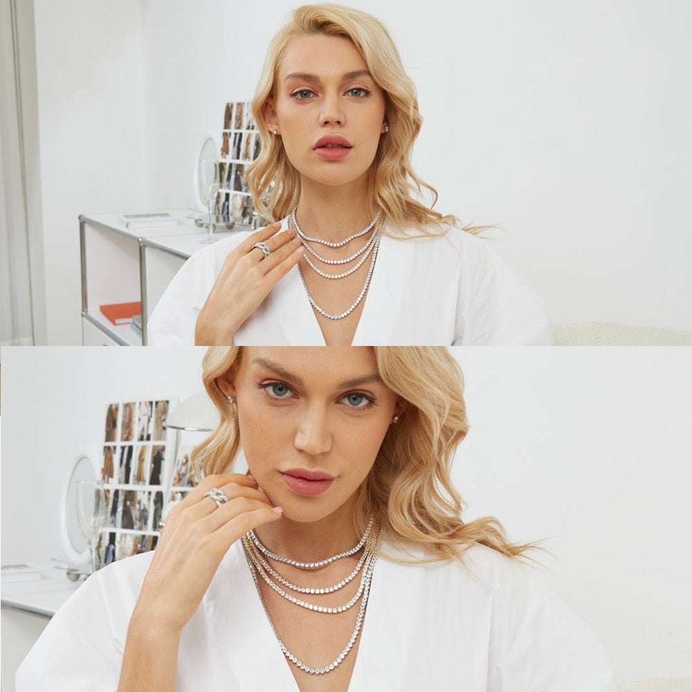 Gold Moissanite Tennis Necklace Bracelet Set Jewelry sets gifting by julia m