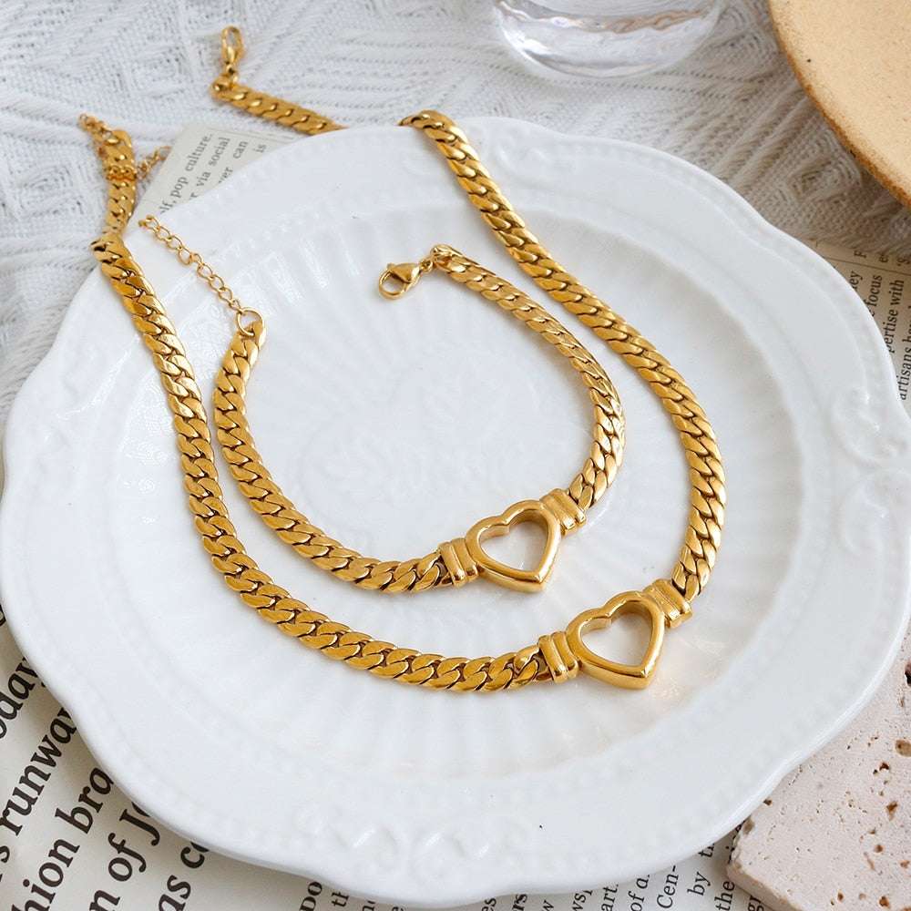 Gold-Plated Waterproof Stainless Steel Luxury Jewelry set Jewelry sets gifting by julia m