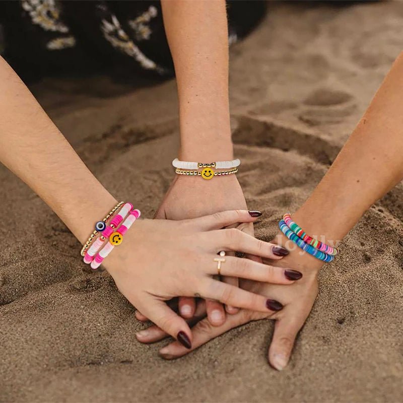 Golden Beaded Surfer Bracelet Set stackable golden beads bracelets Gifting By Julia M