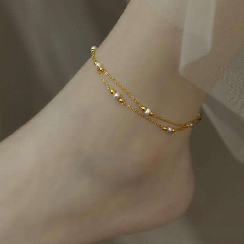 Handmade Freshwater Pearl Anklet anklets gifting by julia m