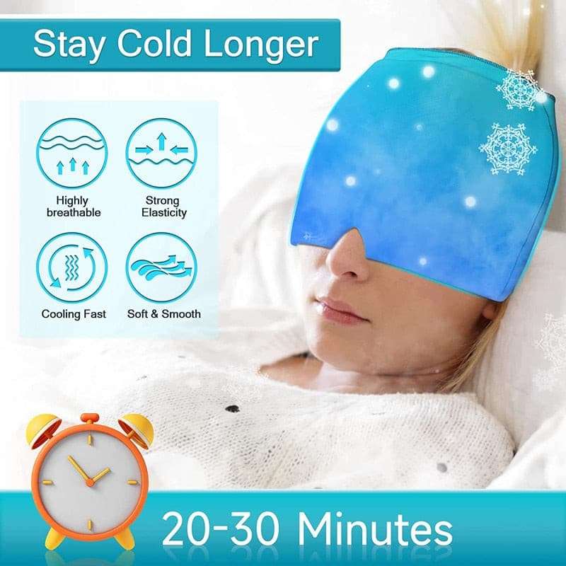 Headche Cap Gel Ice Headache Migraine Relief Hat Cold Compress Therapy Cap gifting by julia m