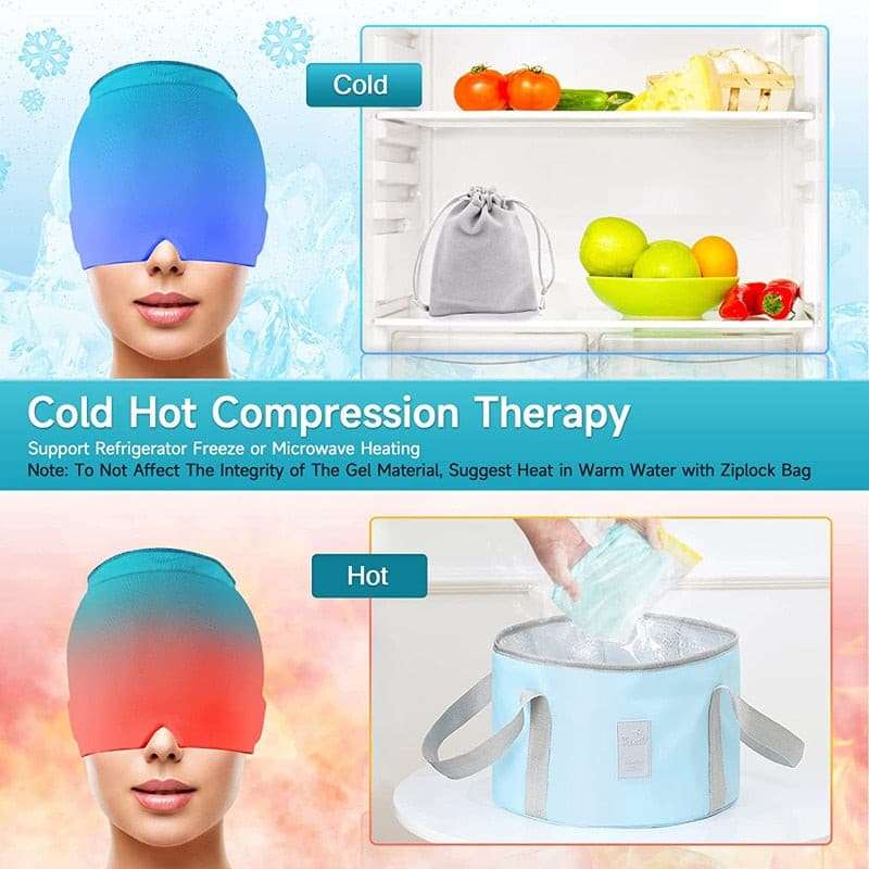 Headche Cap Gel Ice Headache Migraine Relief Hat Cold Compress Therapy Cap gifting by julia m