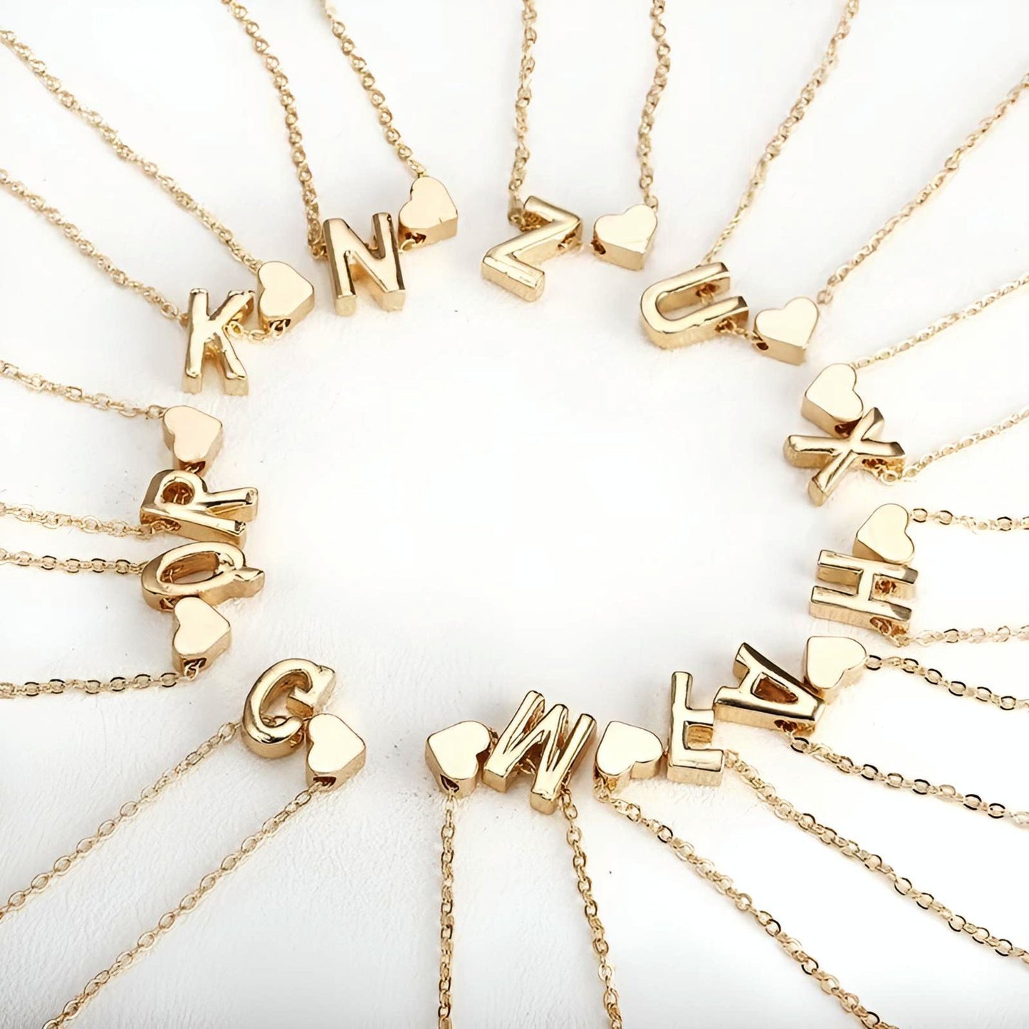 Heart Shaped Letter Necklace - Initial Pendant necklace Gifting by Julia M