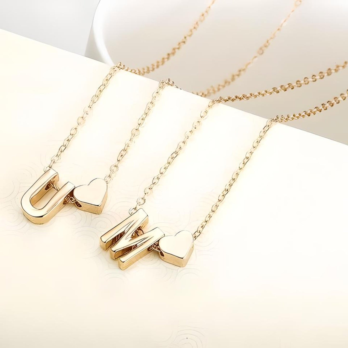 Heart Shaped Letter Necklace - Initial Pendant necklace Gifting by Julia M