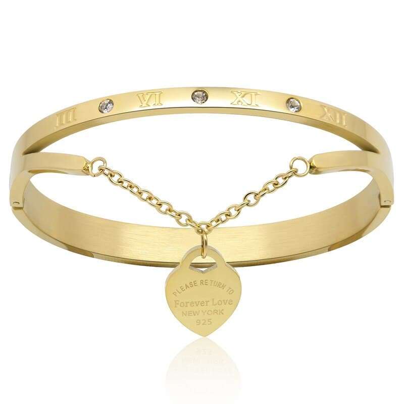 Heart-shaped Stainless Steel Bangle Bracelets gifting by julia m