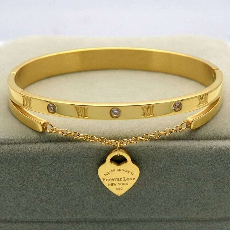 Heart-shaped Stainless Steel Bangle Bracelets gifting by julia m