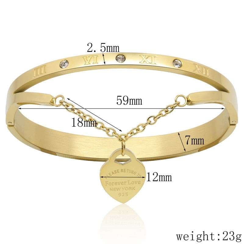 Heart-shaped Stainless Steel Bangle Bracelets gifting by julia m
