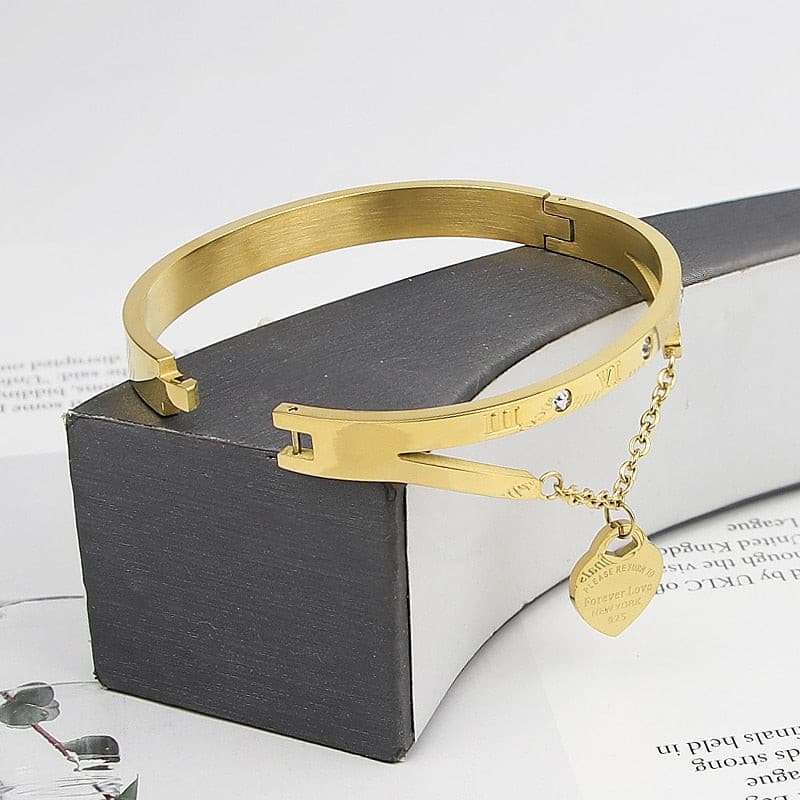 Heart-shaped Stainless Steel Bangle Bracelets gifting by julia m
