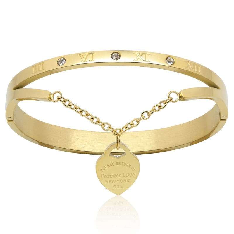 Heart-shaped Stainless Steel Bangle Bracelets gifting by julia m