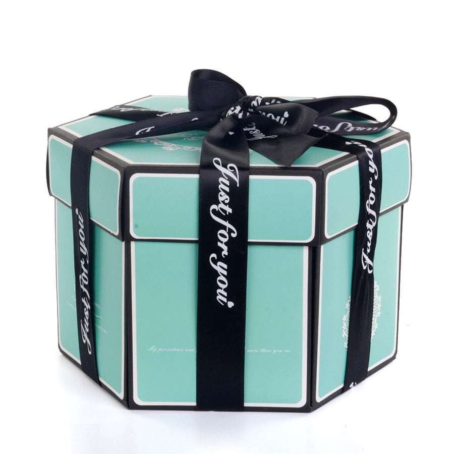 Hexagon Surprise Explosion Box Hexagone surprise explosion box handmade gifting by julia m tiffany blue 12x4x8cm