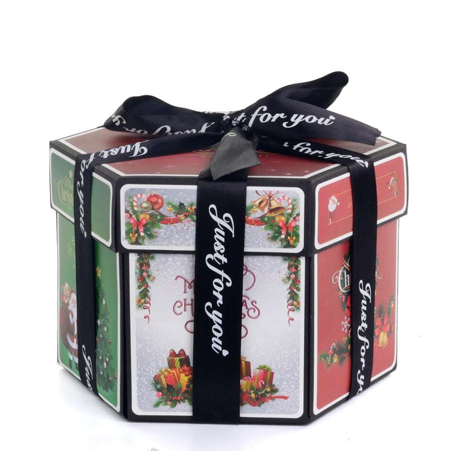Hexagon Surprise Explosion Box Hexagone surprise explosion box handmade gifting by julia m Christmas 12x4x8cm