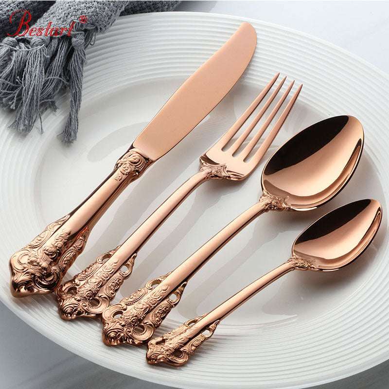 High Grade Luxury 304 Stainless Steel Flatware Set Flatware Set Gifting By Julia M Rose Gold