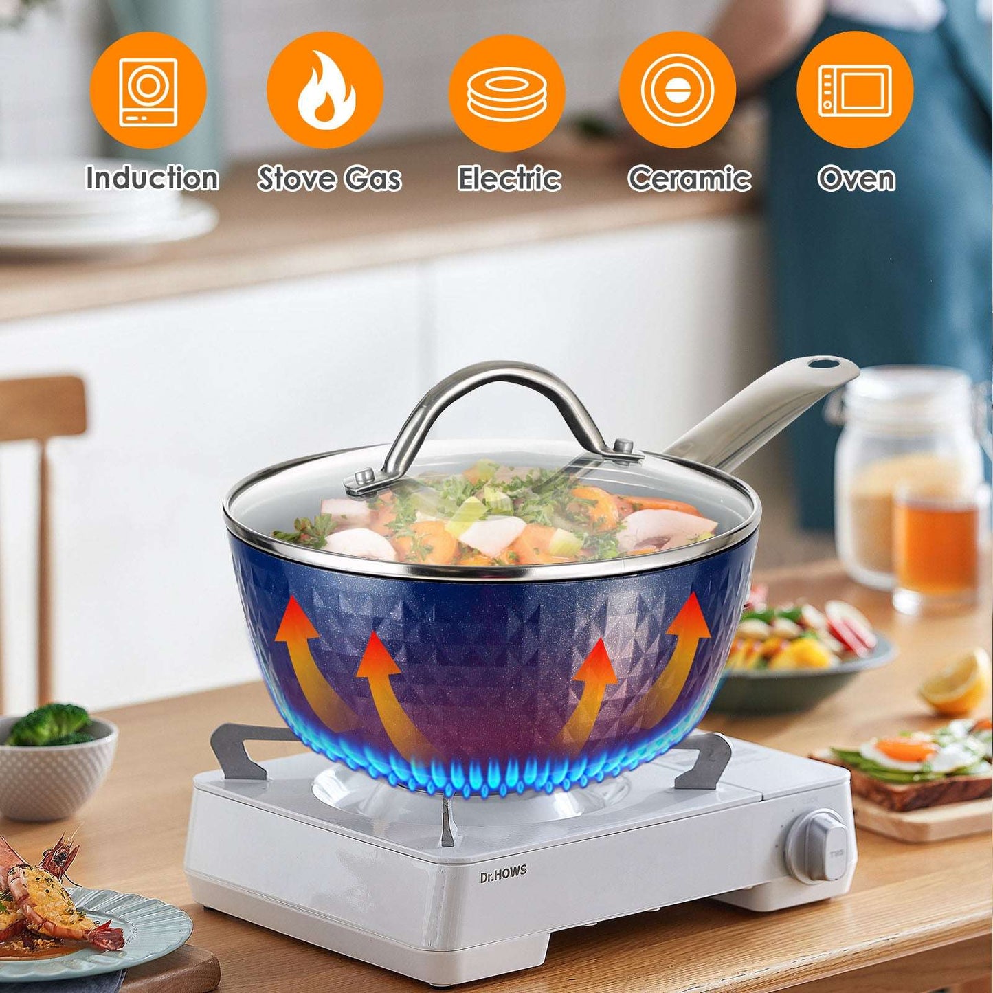 Induction Diamond Saucepan induction saucepan Gifting by Julia M