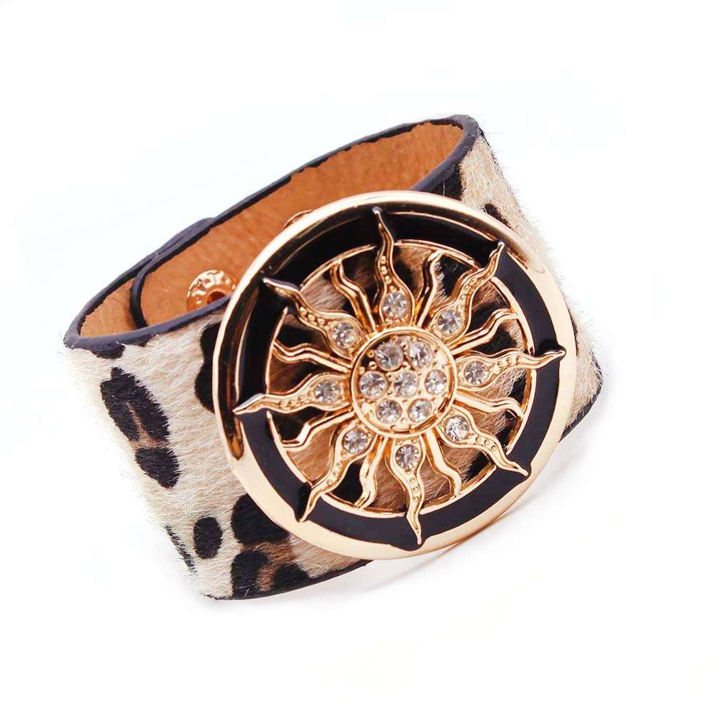 Leopard Charm Leather Bracelet Bracelets Gifting By Julia M