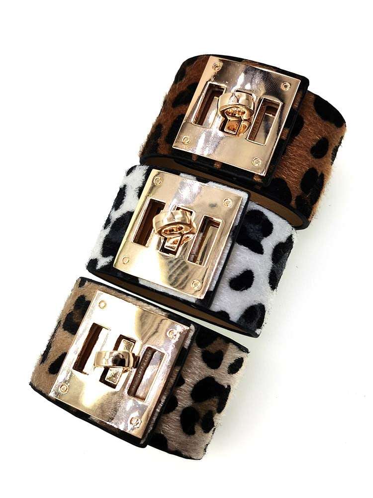 Leopard Charm Leather Bracelet Bracelets Gifting By Julia M