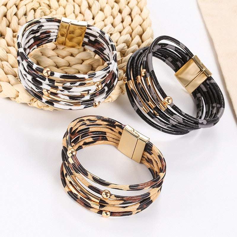Leopard Leather Wrap Bracelet Bracelets Gifting By Julia M
