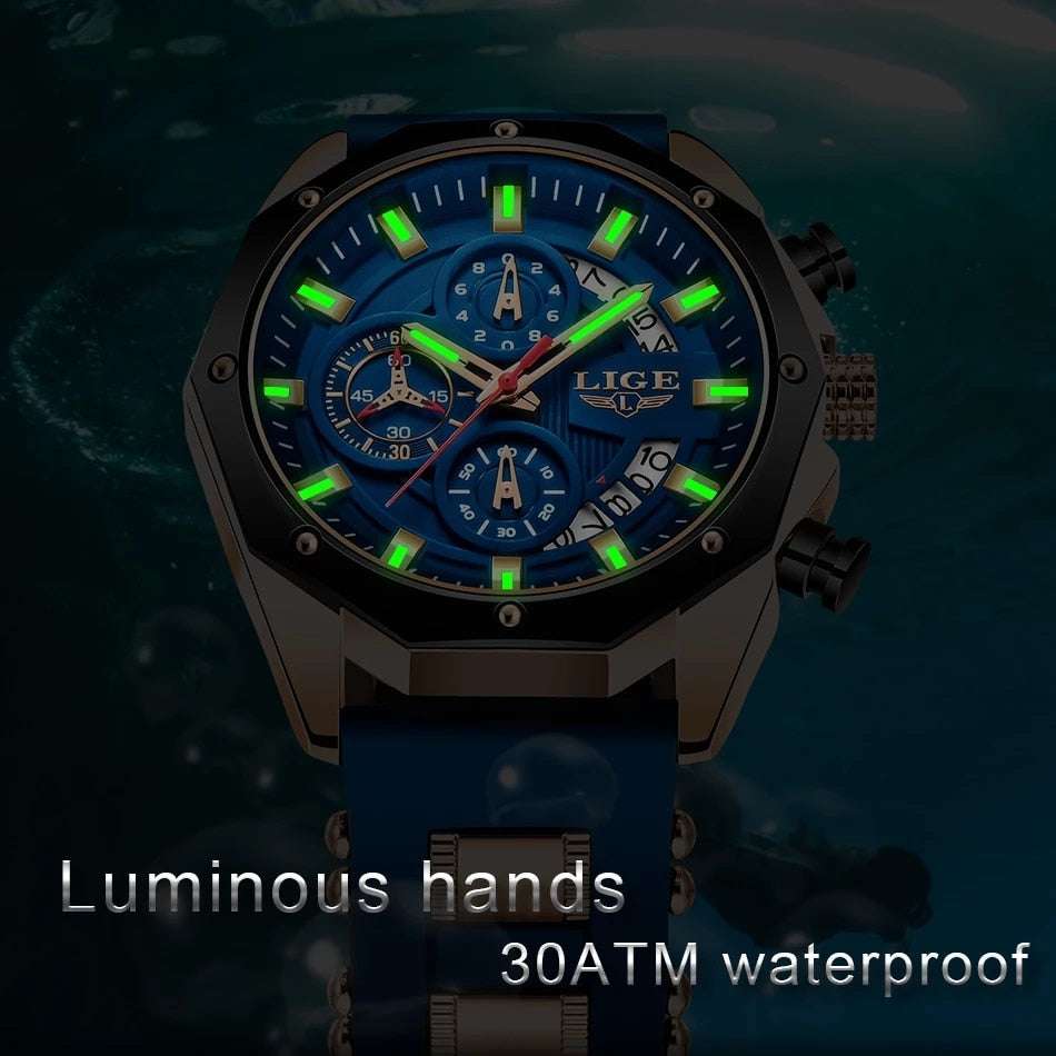 LIGE Chronograph Casual Wrist Watch Watches gifting by julia m
