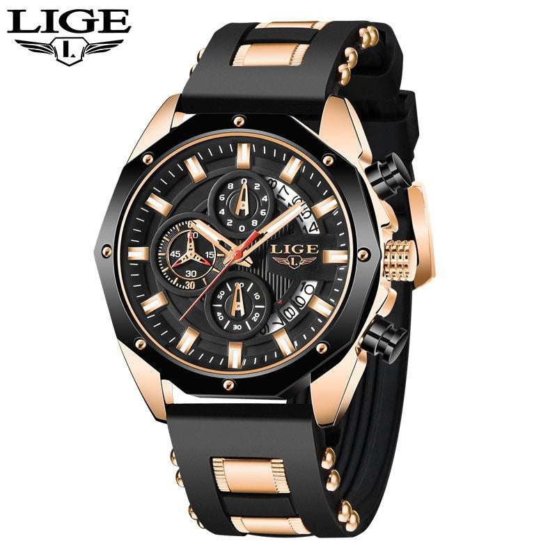 LIGE Chronograph Casual Wrist Watch Watches gifting by julia m