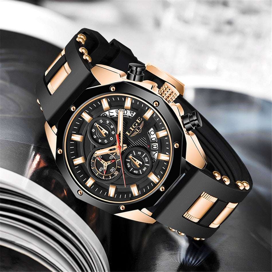 LIGE Chronograph Casual Wrist Watch Watches gifting by julia m