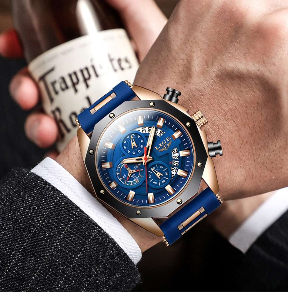 LIGE Chronograph Casual Wrist Watch Watches gifting by julia m