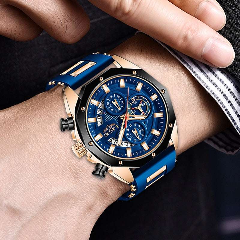 LIGE Chronograph Casual Wrist Watch Watches gifting by julia m