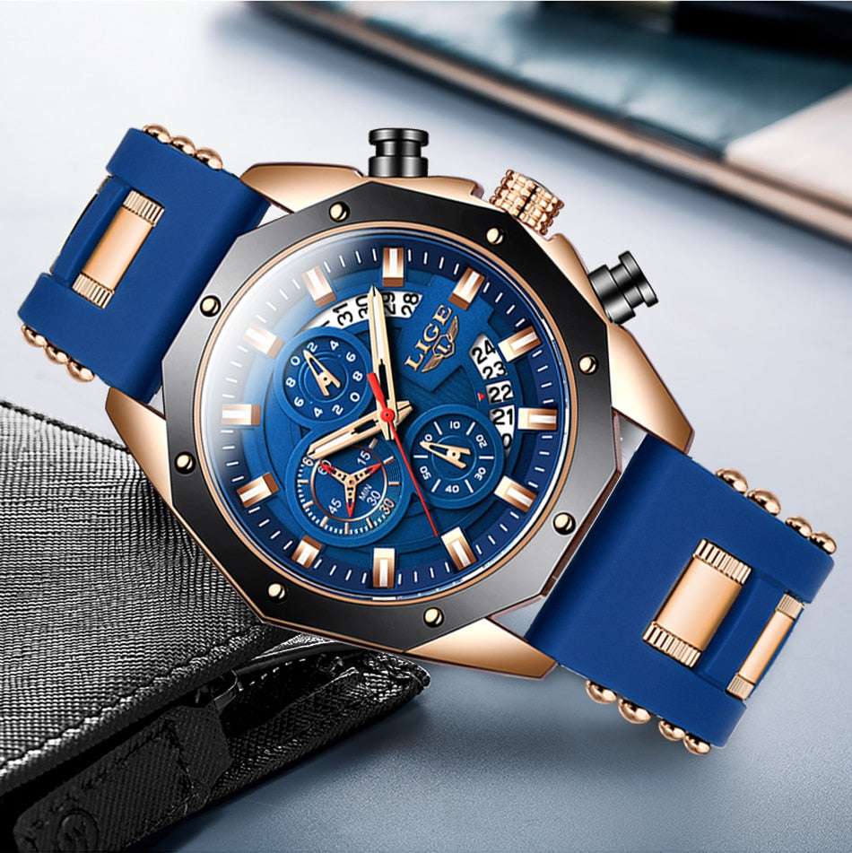 LIGE Chronograph Casual Wrist Watch Watches gifting by julia m