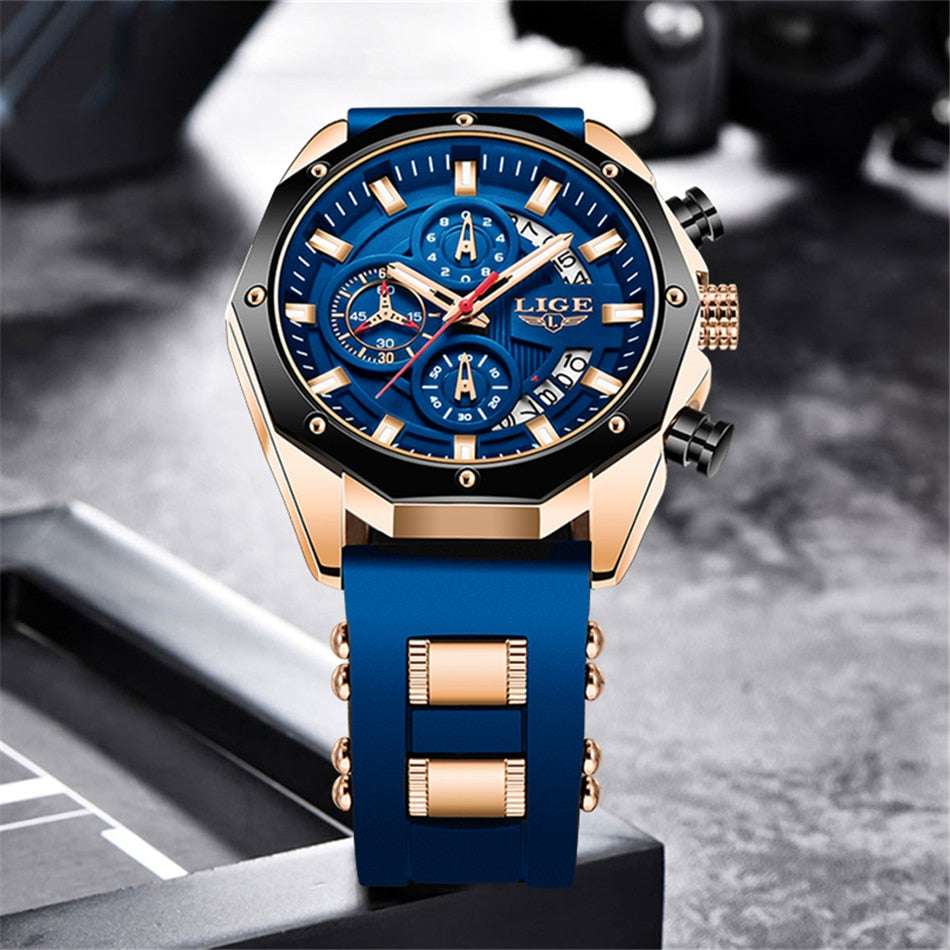 LIGE Chronograph Casual Wrist Watch Watches gifting by julia m