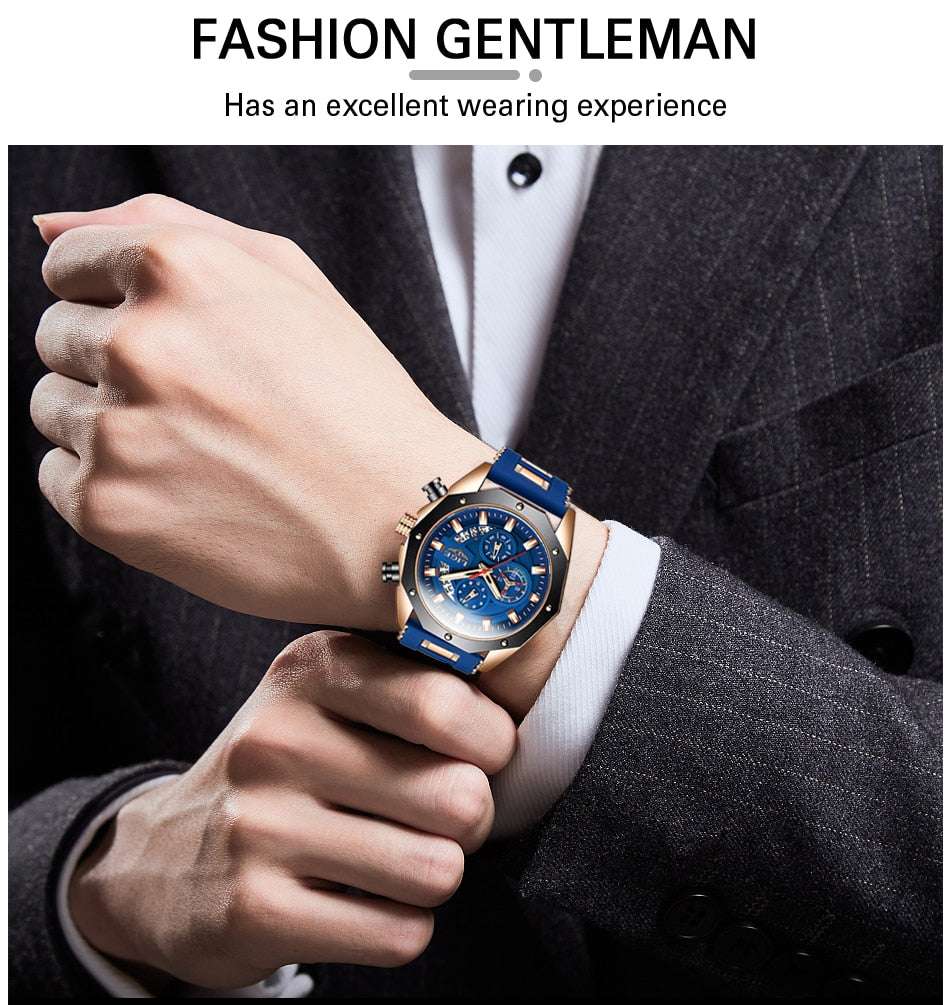 LIGE Chronograph Casual Wrist Watch Watches gifting by julia m