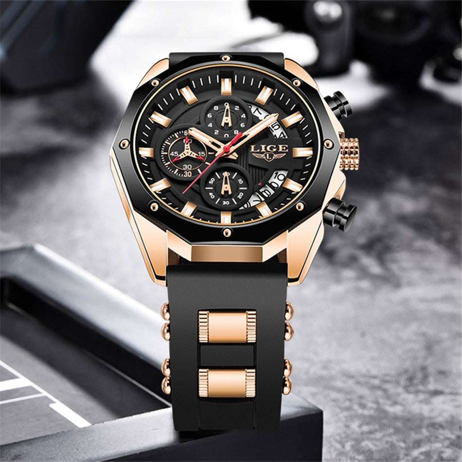 LIGE Chronograph Casual Wrist Watch Watches gifting by julia m