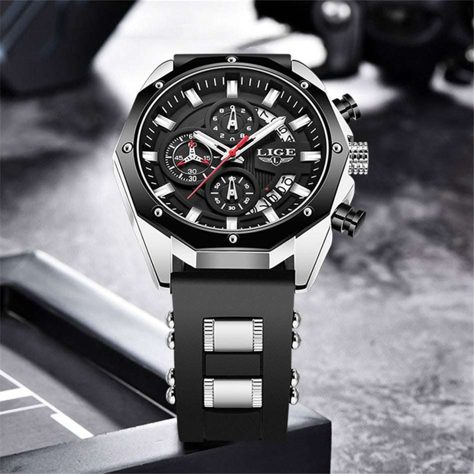 LIGE Chronograph Casual Wrist Watch Watches gifting by julia m