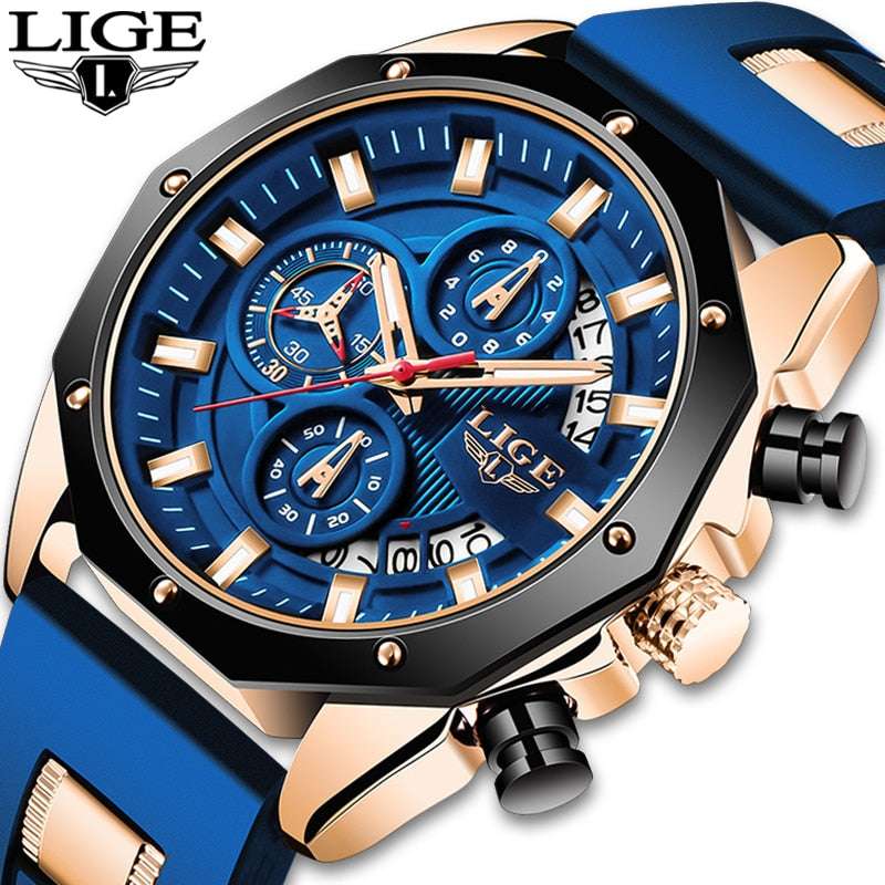 LIGE Chronograph Casual Wrist Watch Watches gifting by julia m