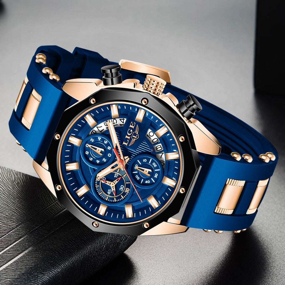 LIGE Chronograph Casual Wrist Watch Watches gifting by julia m