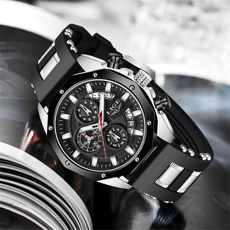 LIGE Chronograph Casual Wrist Watch Watches gifting by julia m