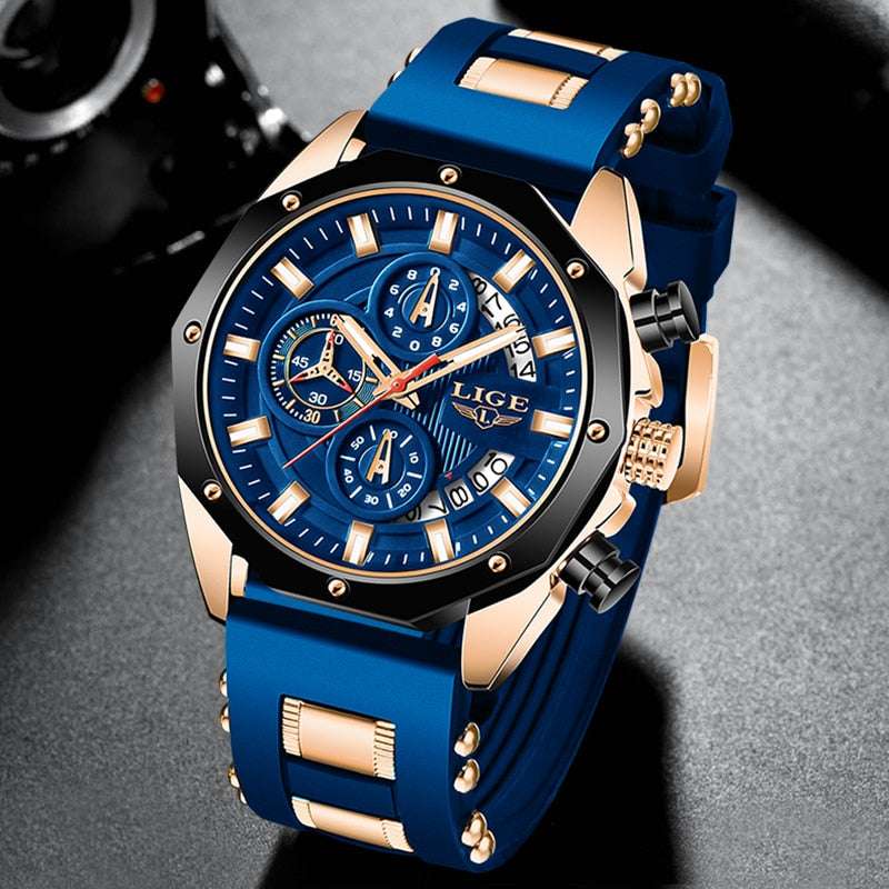 LIGE Chronograph Casual Wrist Watch Watches gifting by julia m
