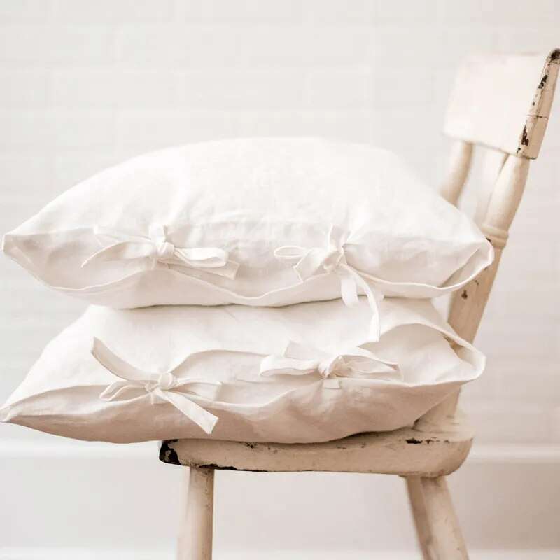 Luxe Linen King Pillowcase Set Gifting By Julia M off white 48x74cm 2pcs