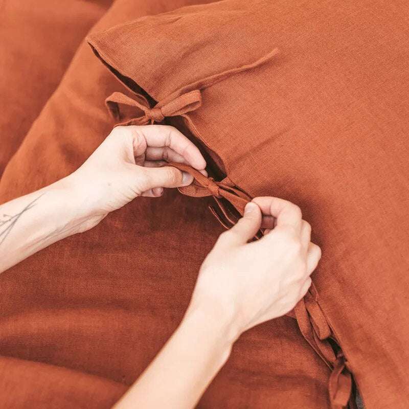Luxe Linen King Pillowcase Set Gifting By Julia M caramel 48x74cm 2pcs