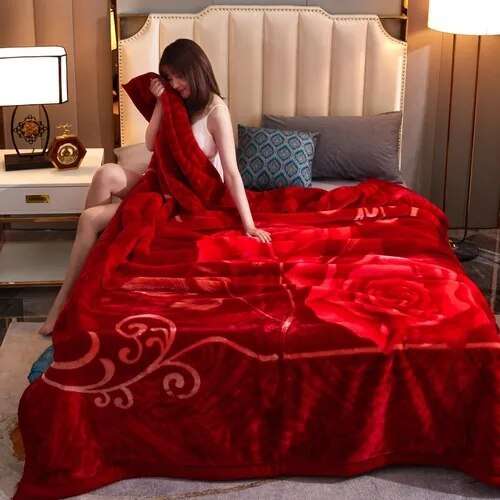 Luxurious Double Layer Thicken Fleece Leopard Print Blankets Gifting By Julia M 653 bright red 180X220CM 3kg