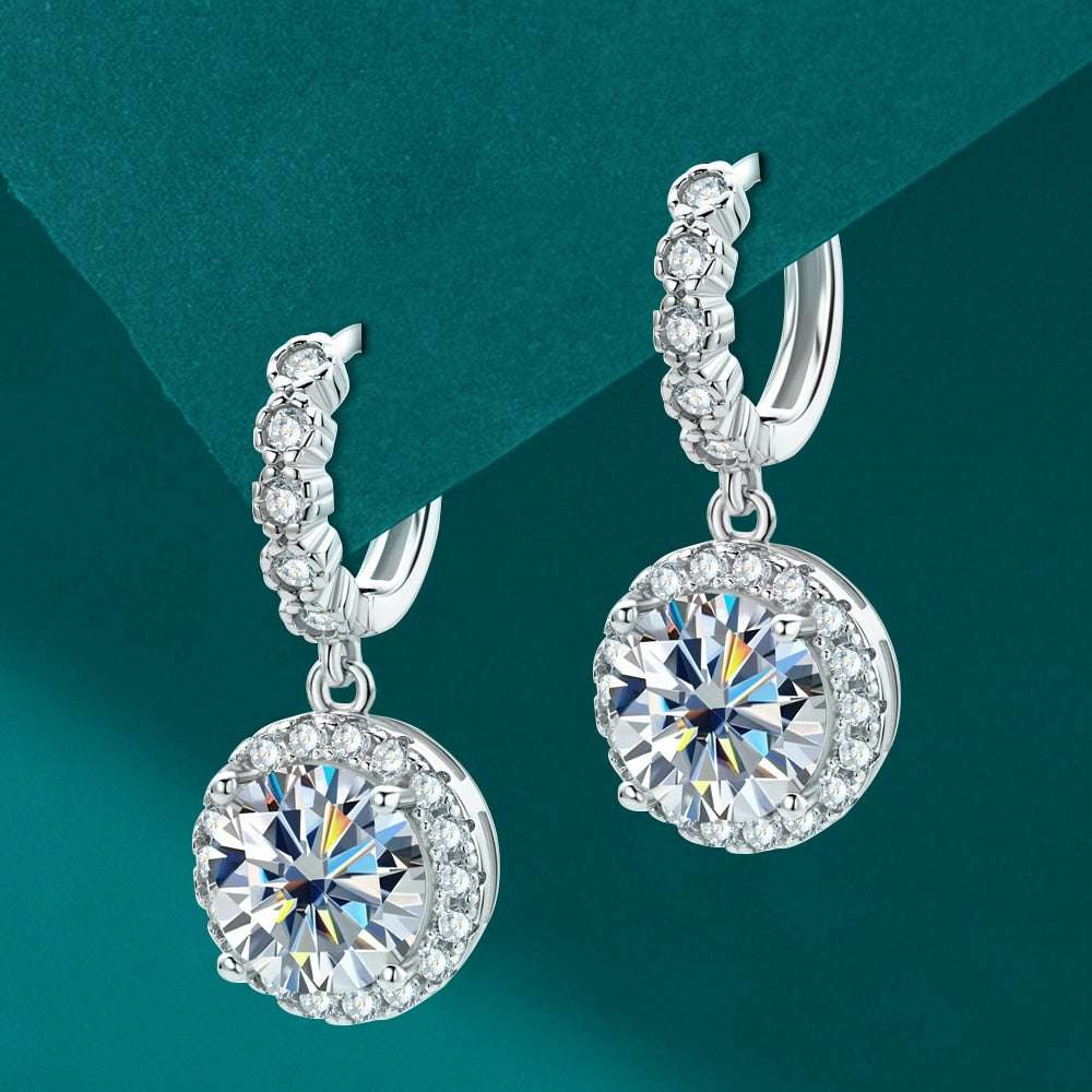 Luxury 3Carat Moissanite Hoop Earrings Earrings gifting by julia m Round 6.5mm 1.0ct