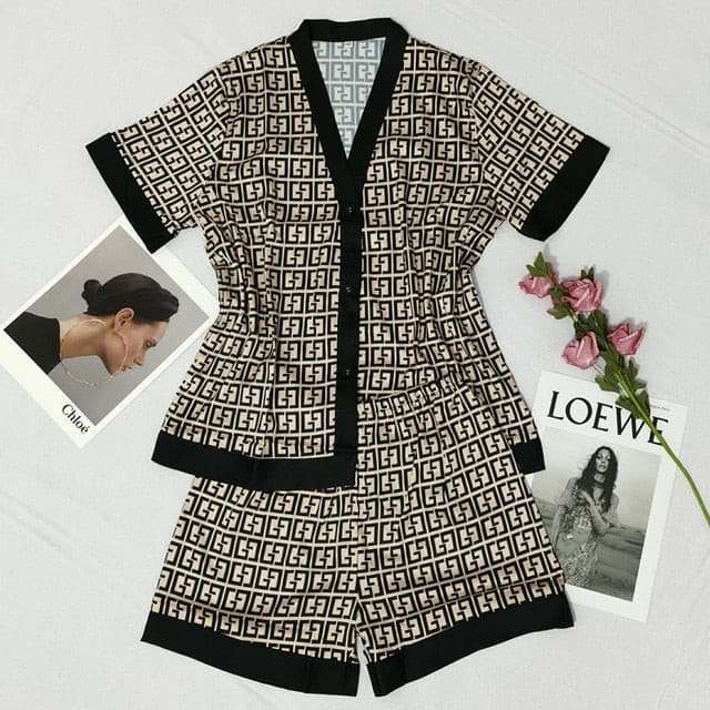 Luxury Curves Print V Neck Sleepwear Short - Perfectly Comfortable for Plus Size Women pajamas gifting by julia m