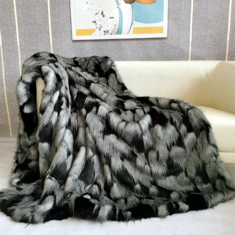 Luxury Faux Fur Blanket high-end Bed linen long hair blankets bed plaid on the sofa cover bedroom decoration blankets and throws Gifting By Julia M