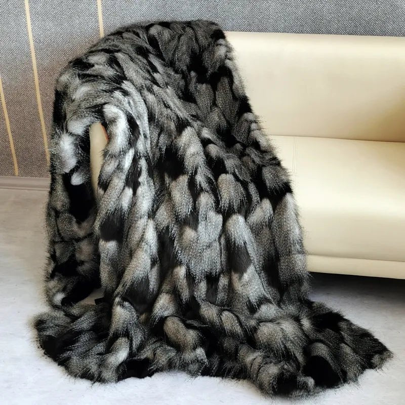 Luxury Faux Fur Blanket high-end Bed linen long hair blankets bed plaid on the sofa cover bedroom decoration blankets and throws Gifting By Julia M